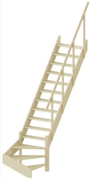 Лестница ЛС-14м без подступенков П дуб (с поручнем)