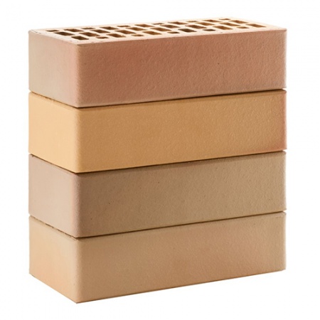 Кирпич ЛСР лицевой керамический пустотелый 1НФ пшеничный флэш гладкий