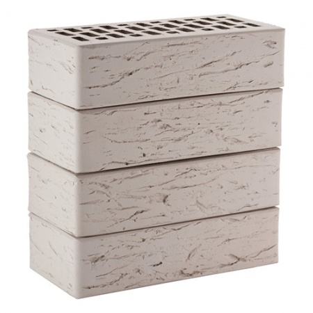 Кирпич ЛСР лицевой керамический пустотелый 1НФ светло-серый рустик